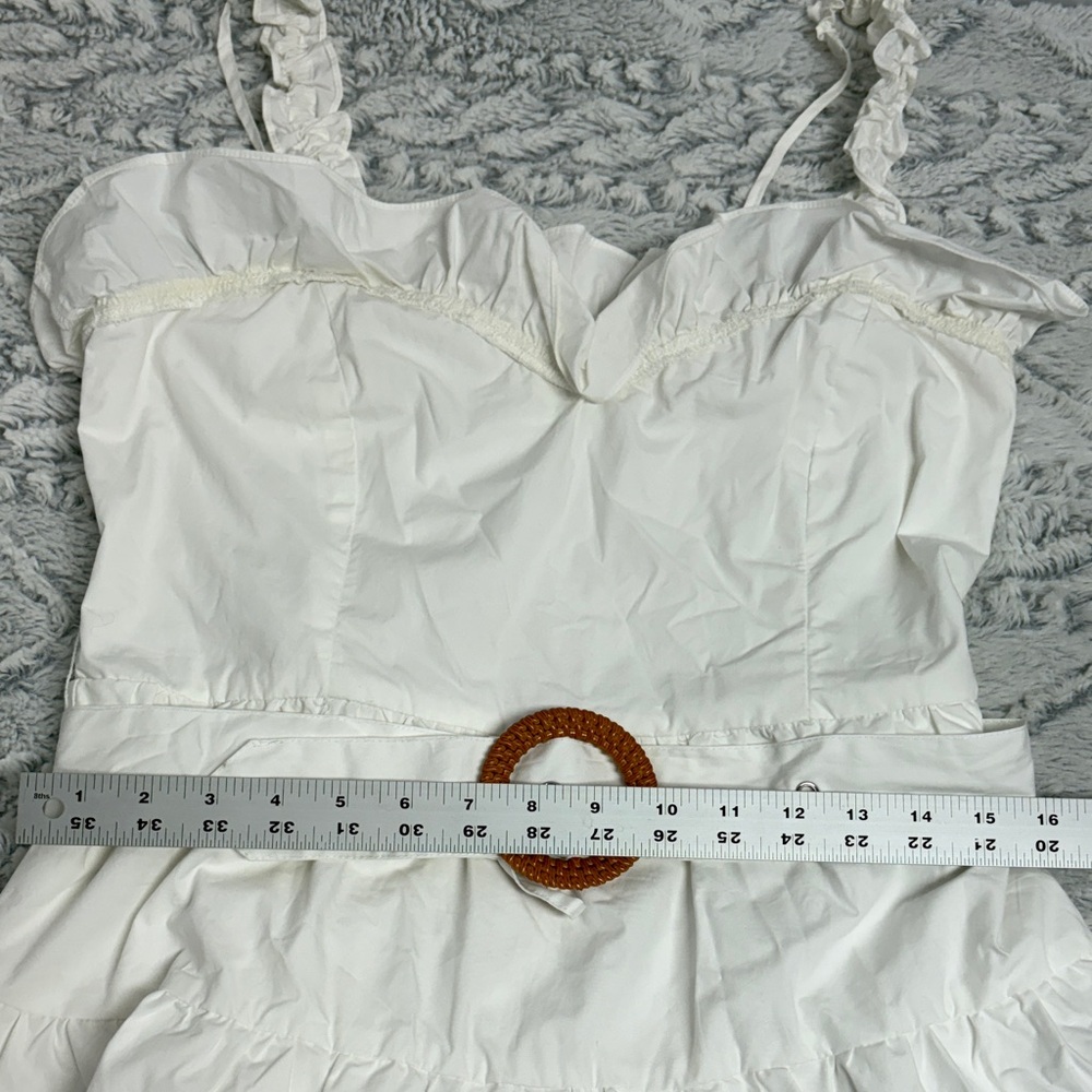 Chic Ruffled White Mini Dress - Picture 5 of 9